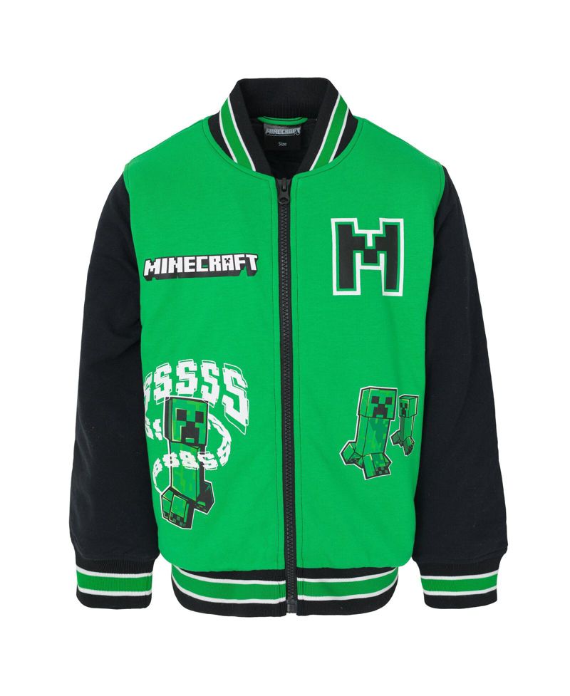 Boys Creeper French Terry Zip Up Varsity Bomber Jacket