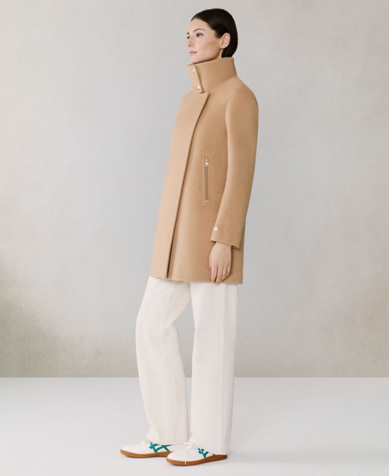 Women's Puffer-Bib Asymmetric Zip-Front Coat