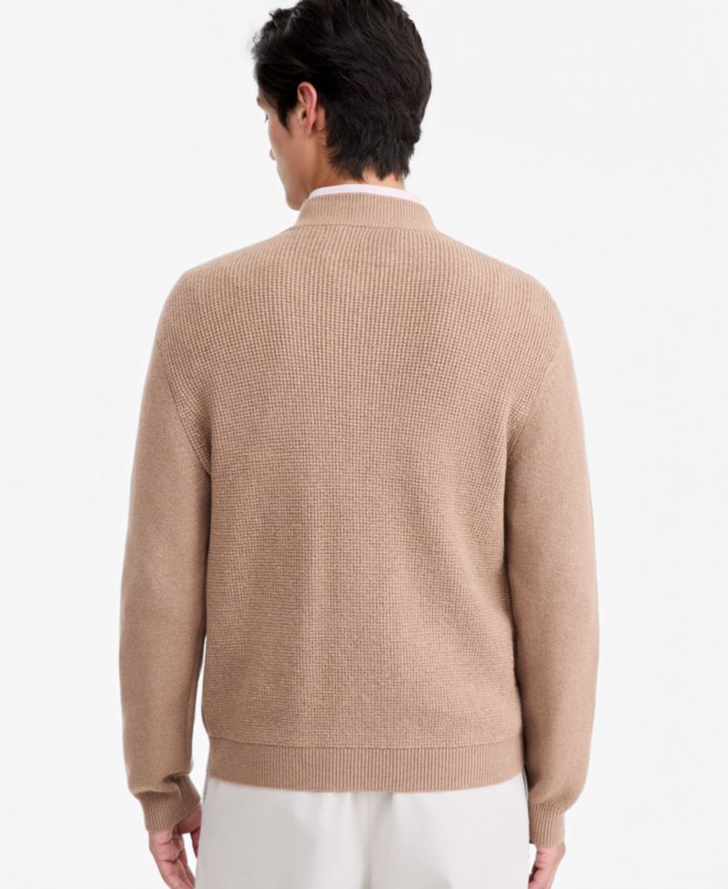 Men's Textured Zip Bomber Sweater, Macy's Exclusive