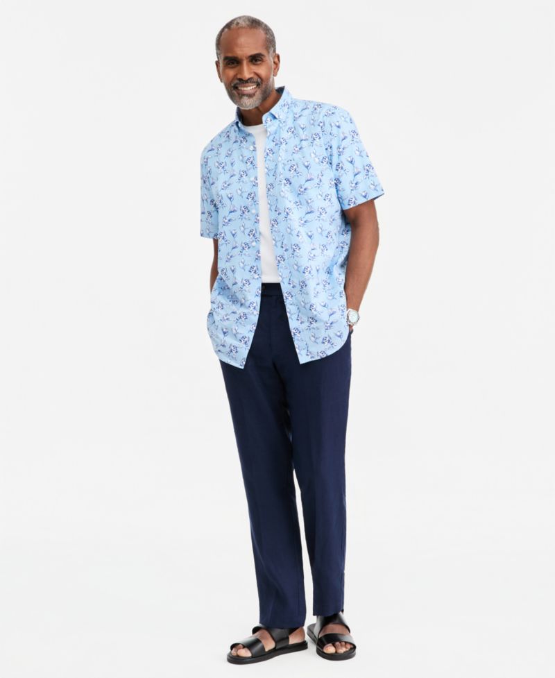 Men's Ketch Floral Poplin Short-Sleeve Shirt