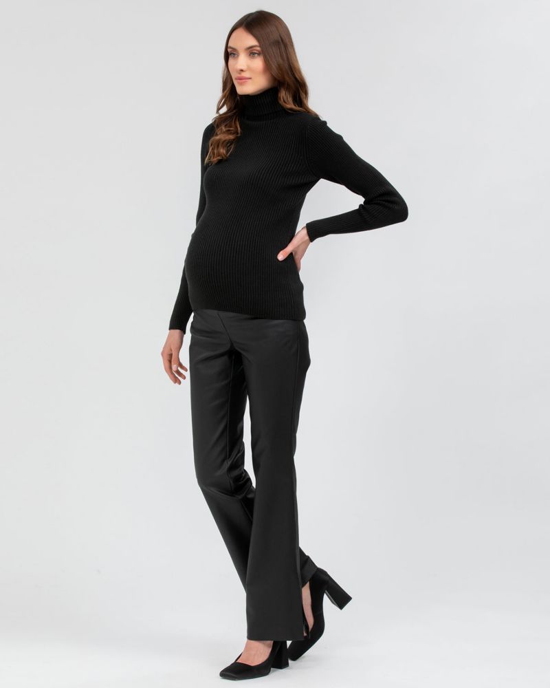 Maternity Long Sleeve Turtleneck Rib Knit Jumper Aurora