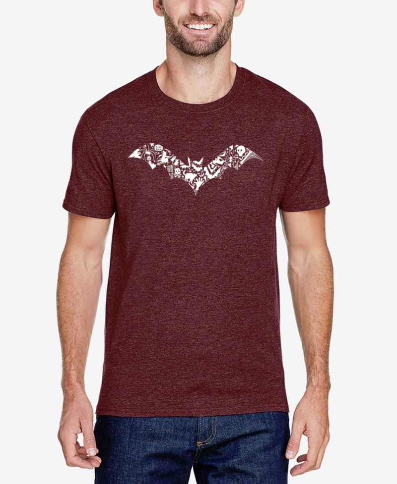 Men's Cotton/Poly Blend Word Art T-Shirt - Halloween Bat