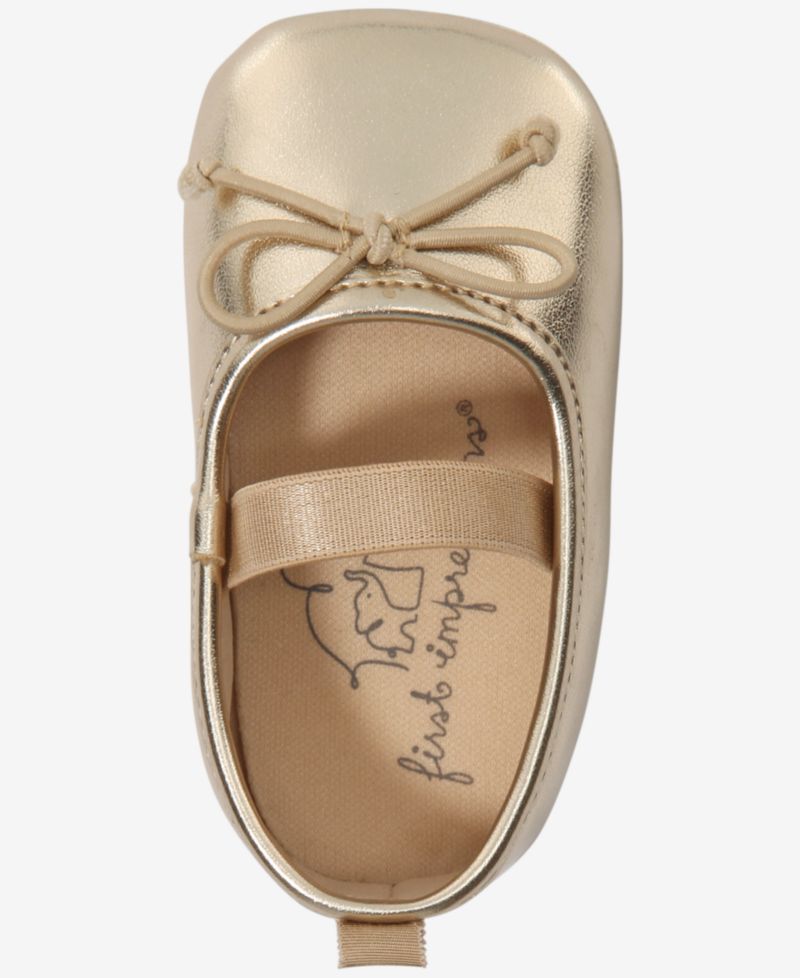 Baby Girls Hard Sole Metallic Ballet Flats