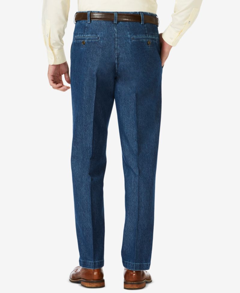 Men's Stretch Denim Classic-Fit Flat Front Pants