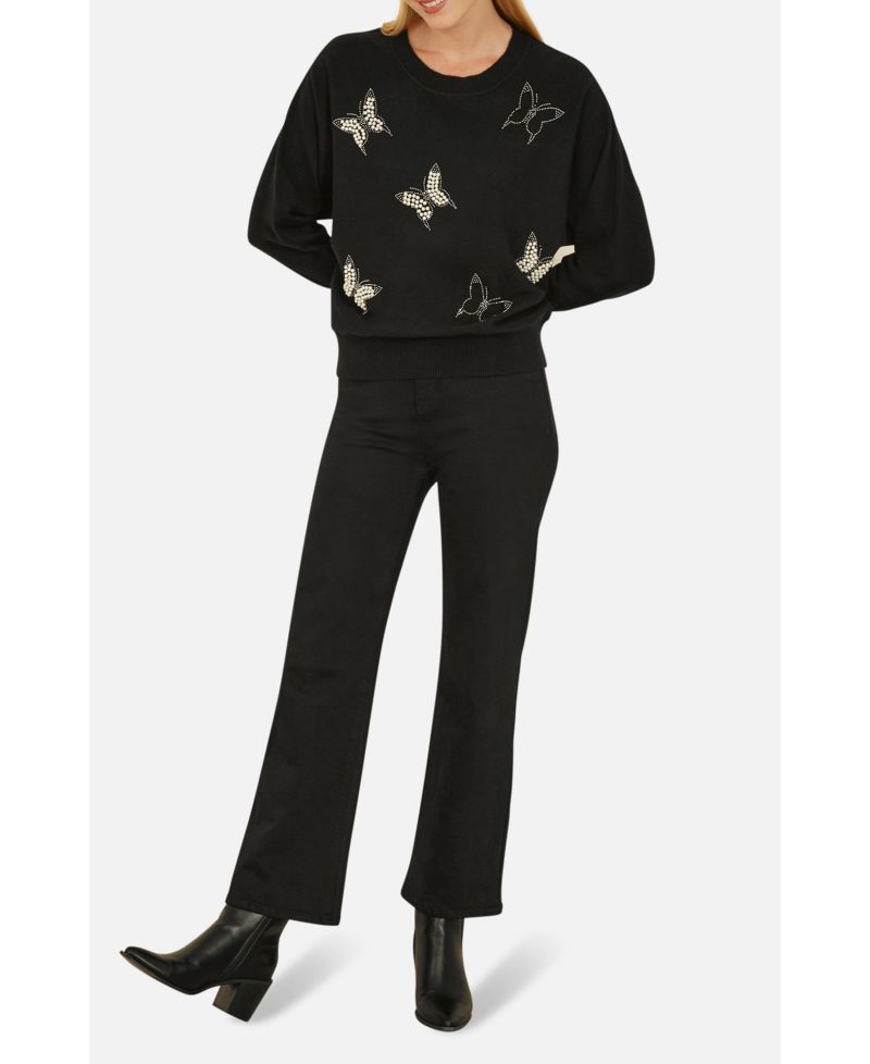 Women's Sequin Butterfly Jumper