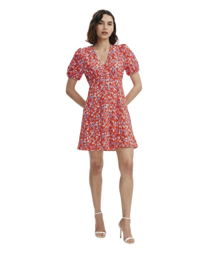 Women's Ensley Floral Empire-Waist Puff-Sleeve Dress