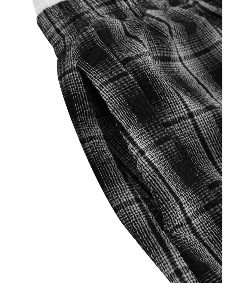 Women's Baggy Wide-Leg Plaid Sweatpants