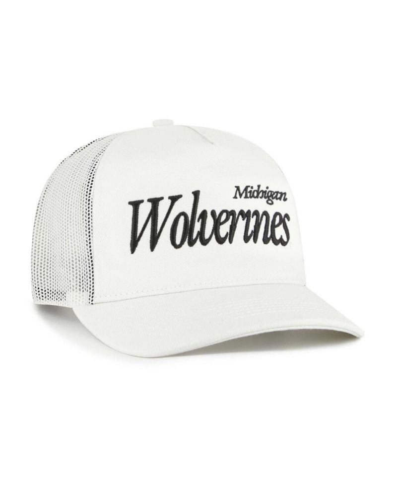 Men's and Women's Cream Michigan Wolverines Foundation Script Adjustable Trucker Hat