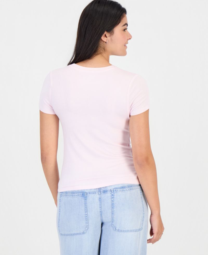 Juniors' Embellished Crewneck T-Shirt