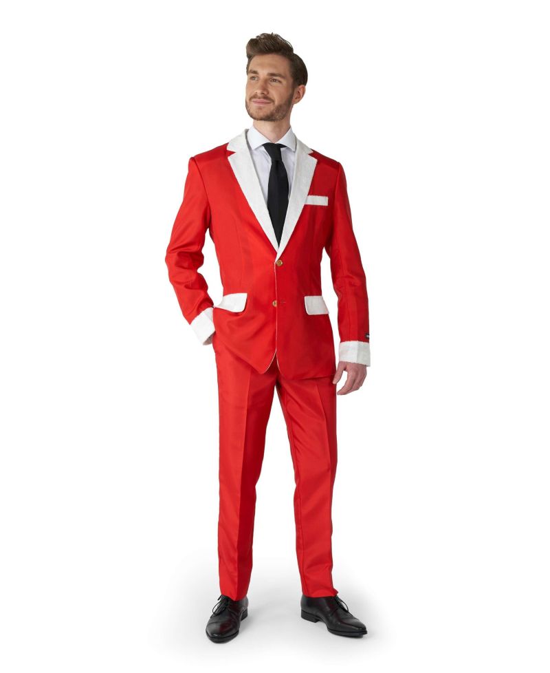 Men's Christmas Suit - Ugly Holiday Festive Nordic Pixel Outfit