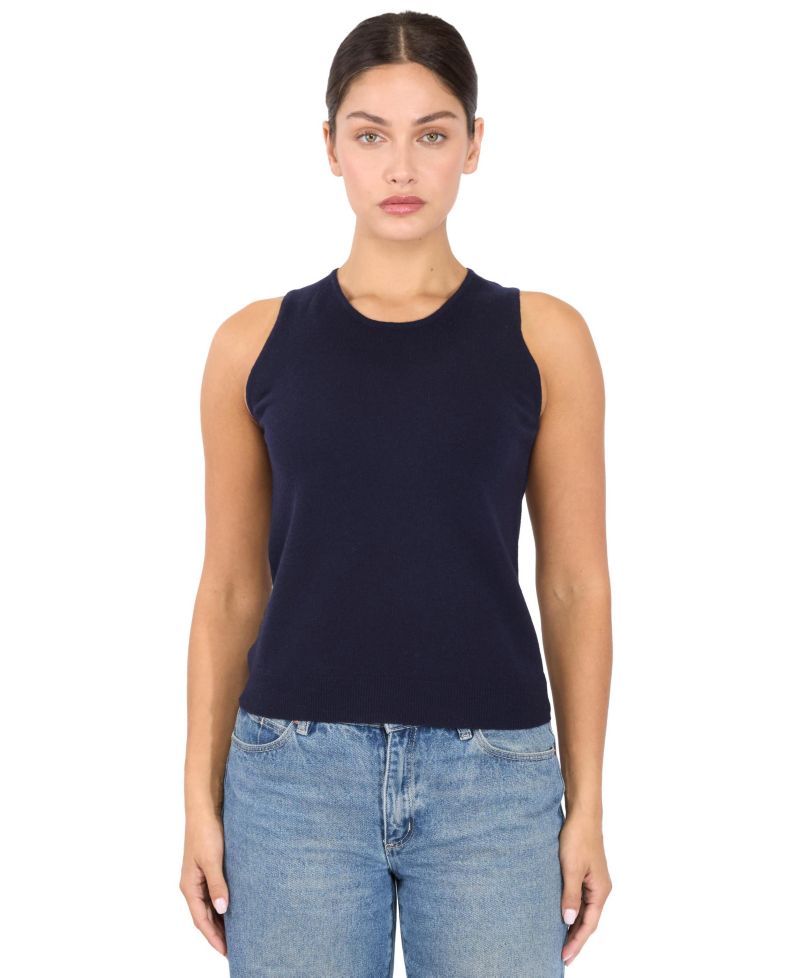 Women's 100% Cashmere Tank Tops Sleeveless Crewneck Sweater Vest