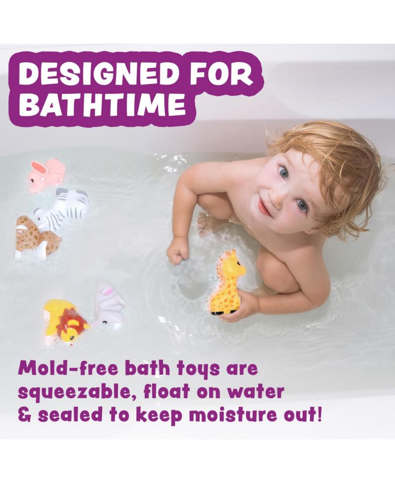 6 Pack Mold Free Bath Toys Sealed No Hole Soft Squeezable Float Water Easy-grip Bathtub Pool