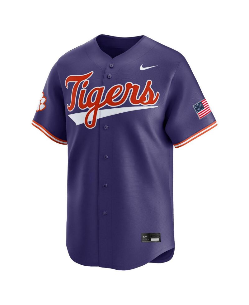 Men's Purple Clemson Tigers College Limited Baseball Jersey
