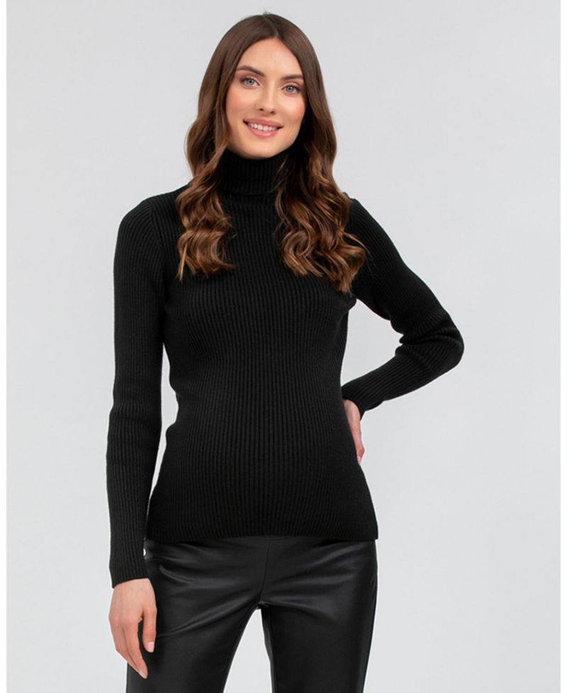Maternity Long Sleeve Turtleneck Rib Knit Jumper Aurora