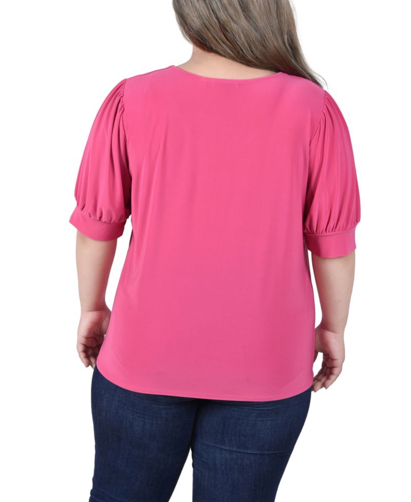 Petite Short Sleeve Balloon Sleeve Top
