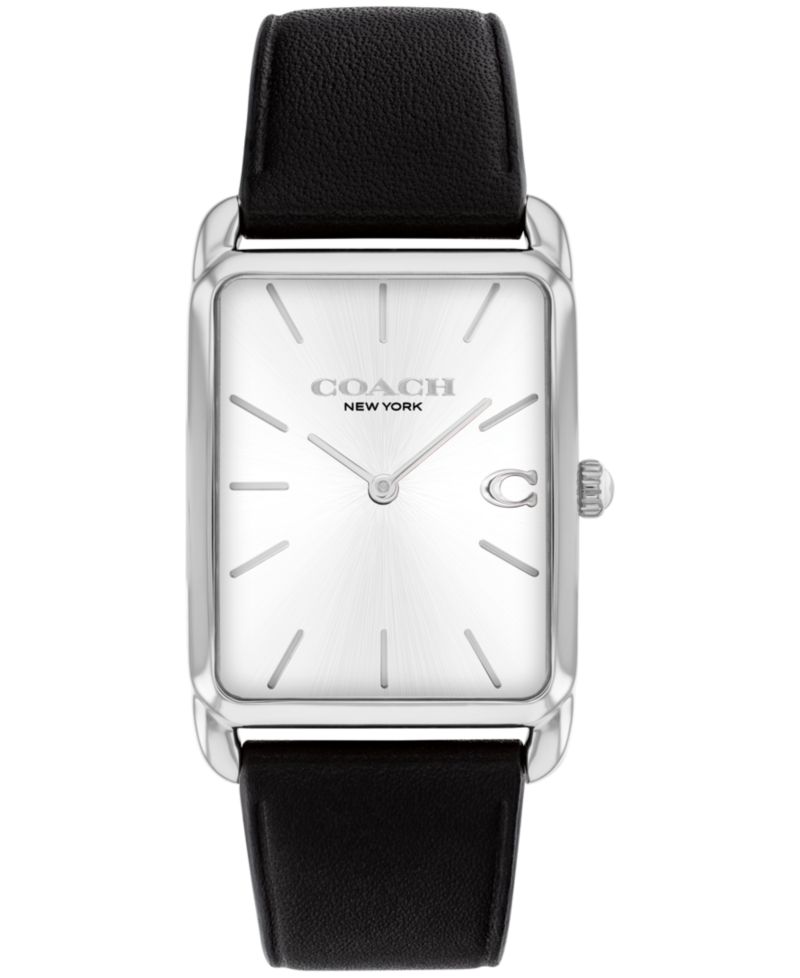 Men's Elliot Black Leather Strap Watch, 32 x 36mm