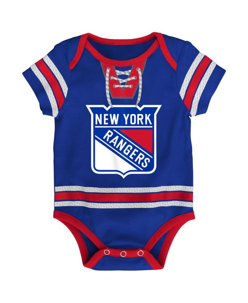 Baby Boys and Girls Blue New York Rangers Hockey Jersey Bodysuit