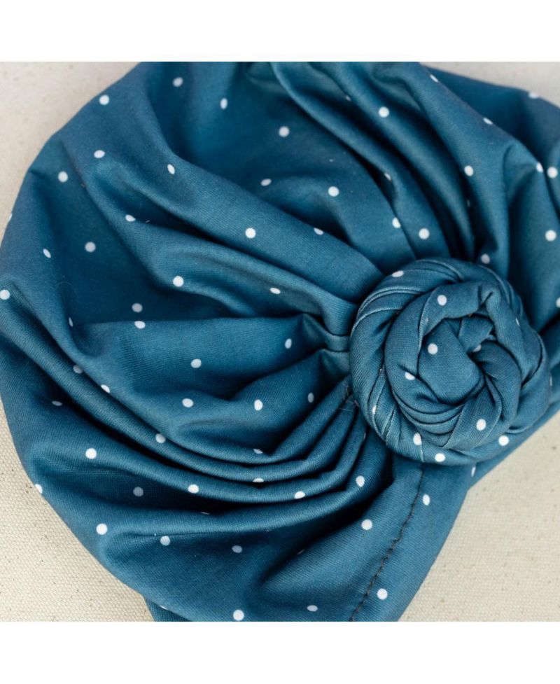 Women's Luxe Bamboo Hope Turban Dark Jade Polka Dot