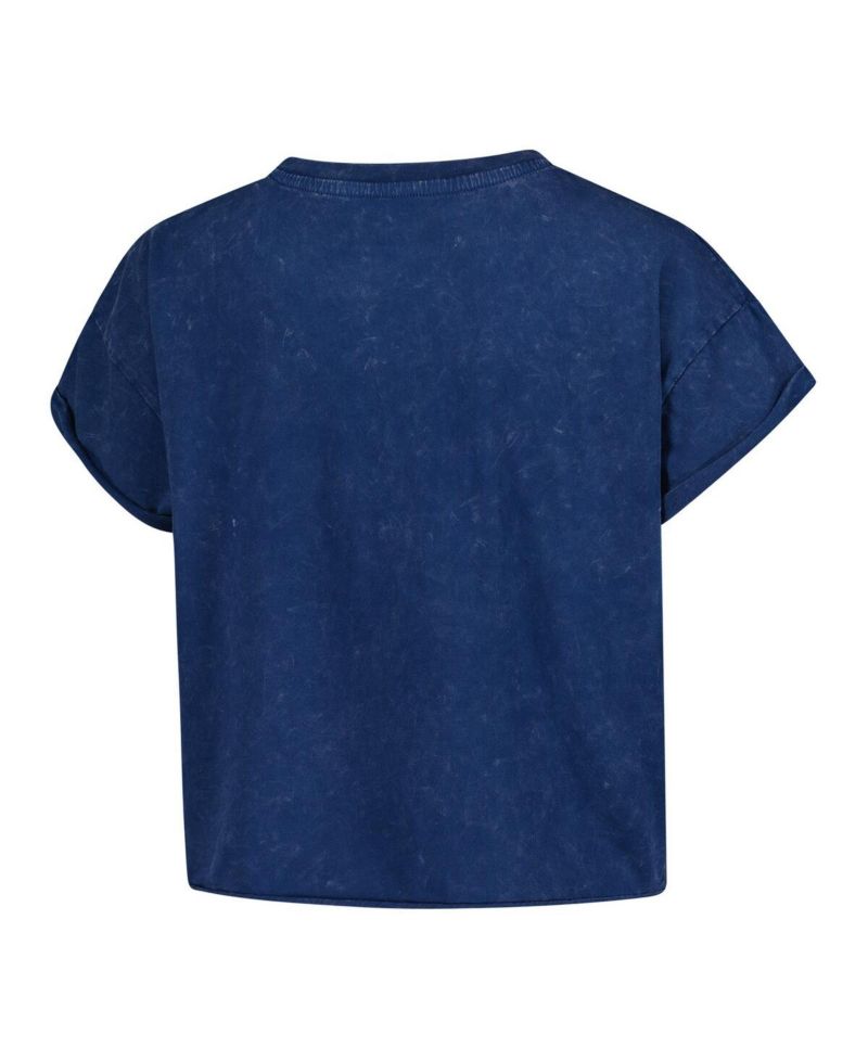 Women's Navy Indiana Fever Rock N Roll Collection Gwen Mineral Wash Cropped T-Shirt