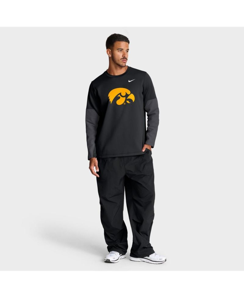 Men's Black Iowa Hawkeyes 2025 Sideline Coach Performance Long Sleeve T-Shirt