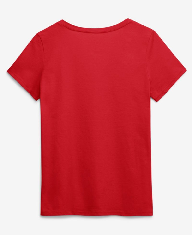 Women's Red Kansas City Chiefs Primary Logo V-Neck T-Shirt