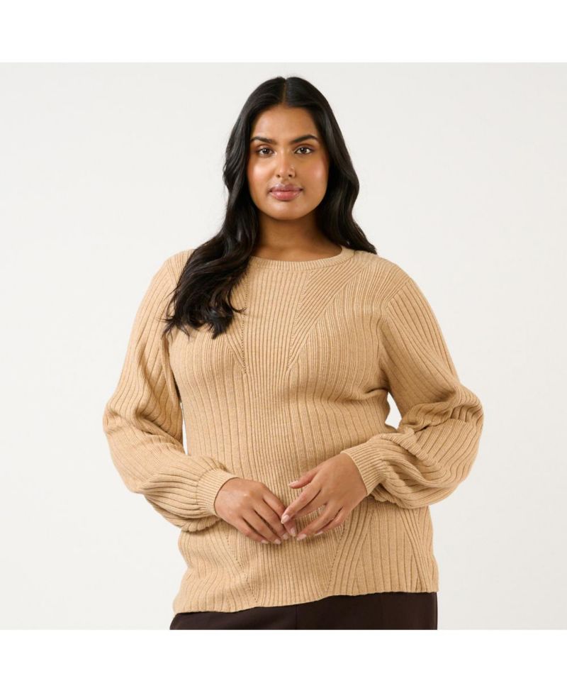 Plus Size Remi Ribbed Crew Neck Sweater Knit