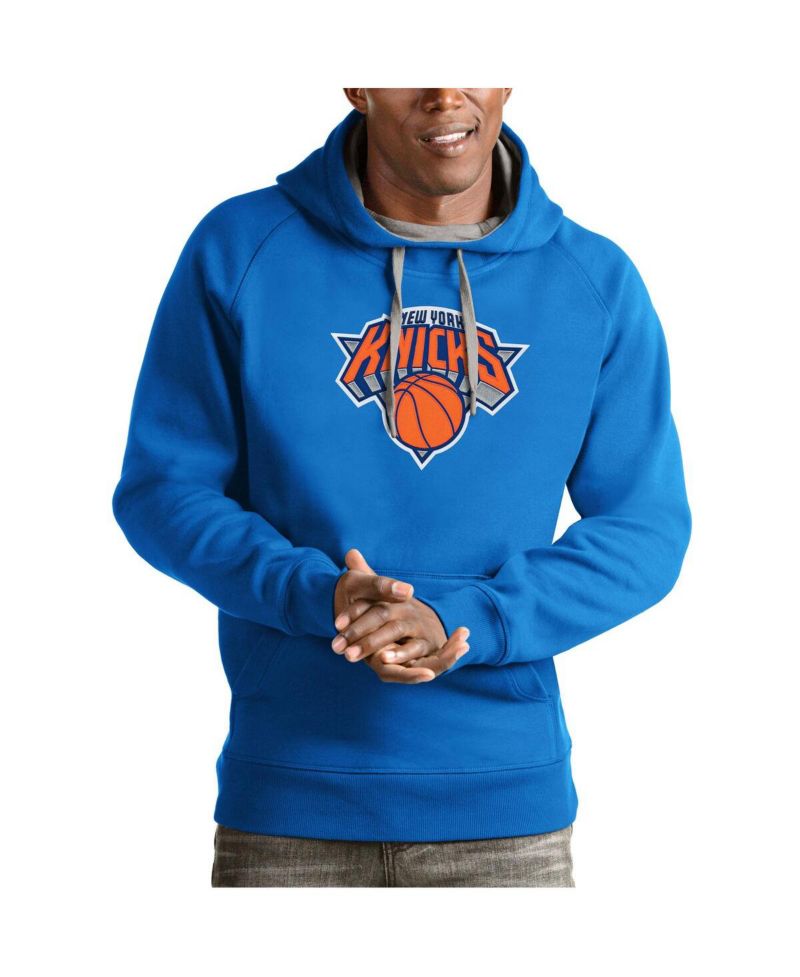 Men's Blue New York Knicks Team Logo Victory Pullover Hoodie