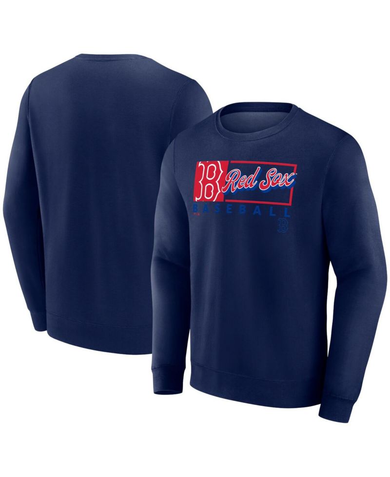 Men's Navy Boston Red Sox Focus Fleece Pullover Sweatshirt