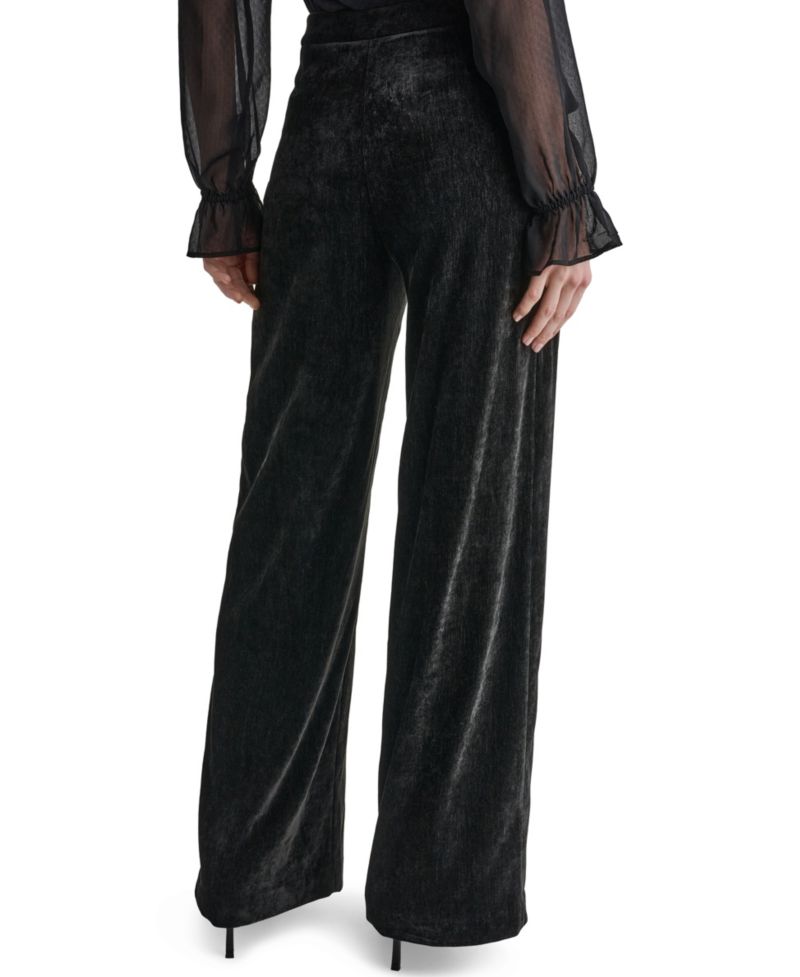 Women's High-Rise Wide-Leg Velvet Pants