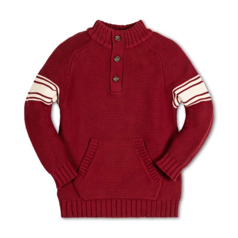 Baby Boys Hope and Henry Long Sleeve Mock Neck Raglan Sweater with Kanga Pocket