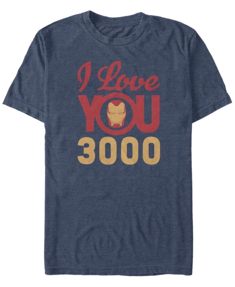 Marvel Men's Avengers Endgame Iron Man Face I Love You 3000, Short Sleeve T-shirt