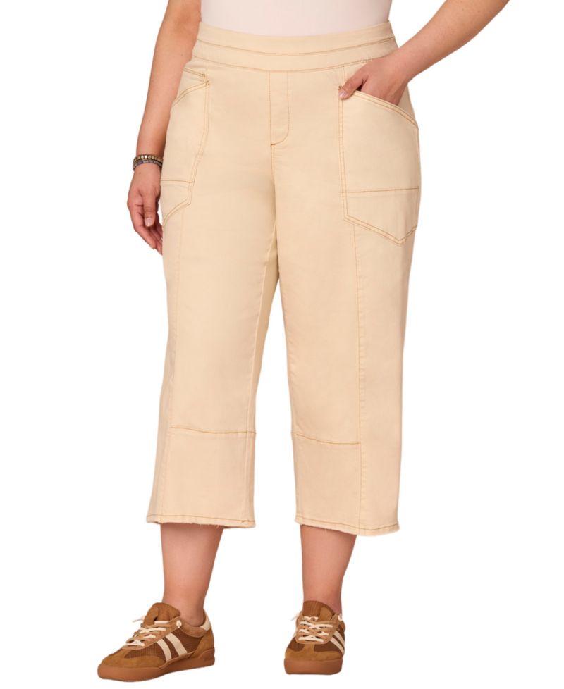 Plus Size Sky-Rise Cropped Wide-Leg Pants