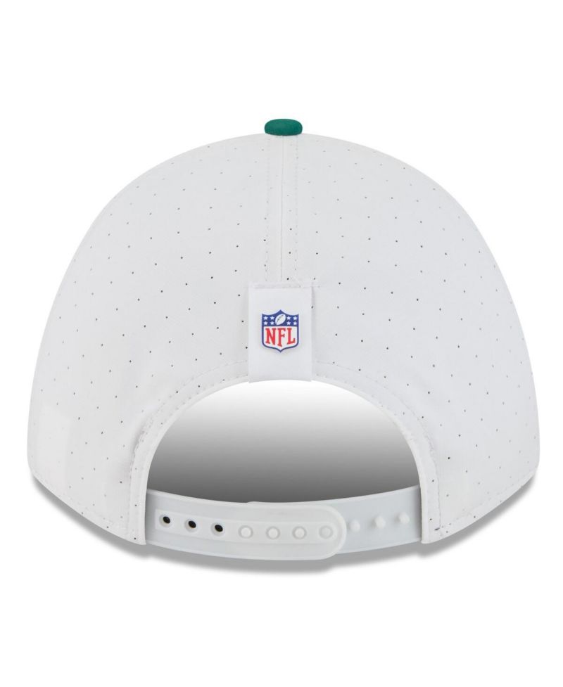 Men's White/Green New York Jets 2025 NFL Training Camp A-Frame 9FORTY Adjustable Hat