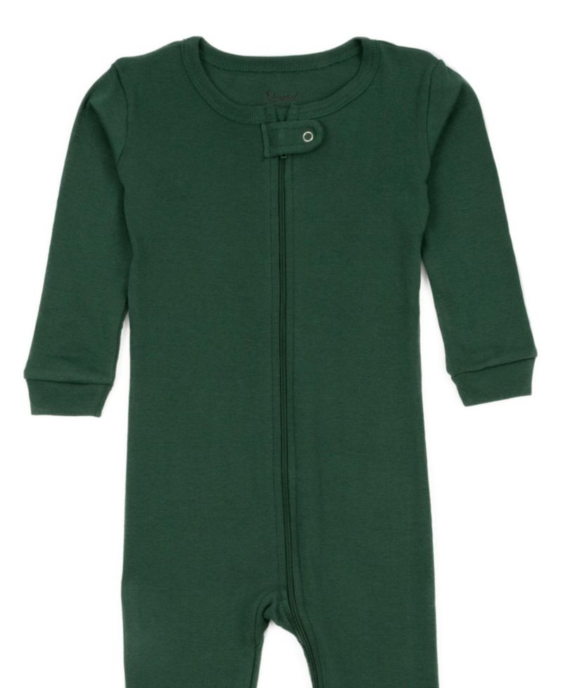 Toddler Matching Family One Piece Footed Cotton Long Sleeve Solid Color Pajamas 2T-5T