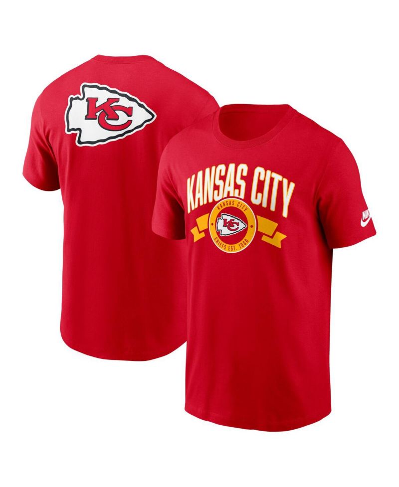 Men's Red Kansas City Chiefs Rewind Front and Back Hit Essential T-Shirt