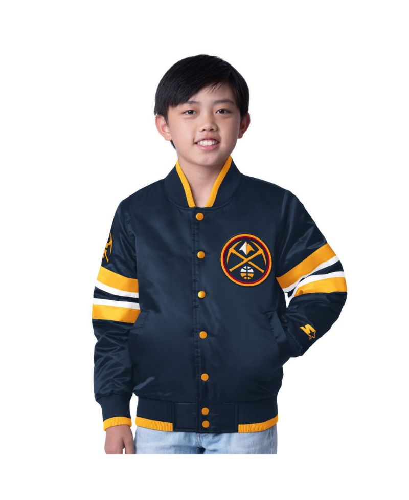 Youth Navy Denver Nuggets Scout Varsity Full-Snap Jacket