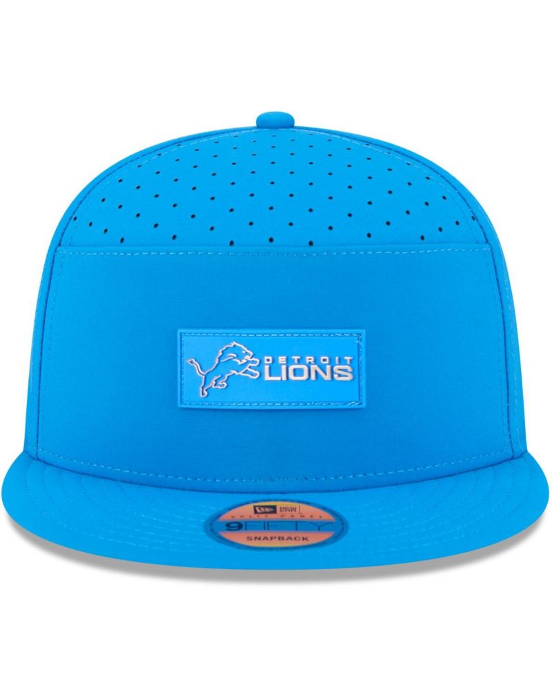 Men's Blue Detroit Lions 2025 Sideline Split Panel 9FIFTY Snapback Hat