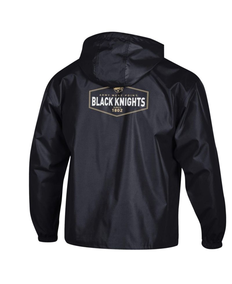 Men's Black Army Black Knights Delay Packable Half-Zip Jacket