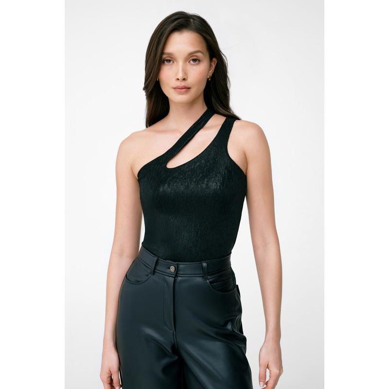 Women's Siren Metallic One-Shoulder Cutout Fitted Evening Top