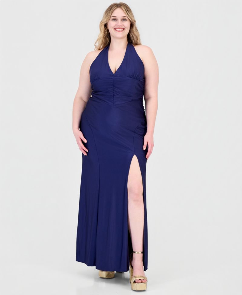Plus Size Halter Bodycon Maxi Dress