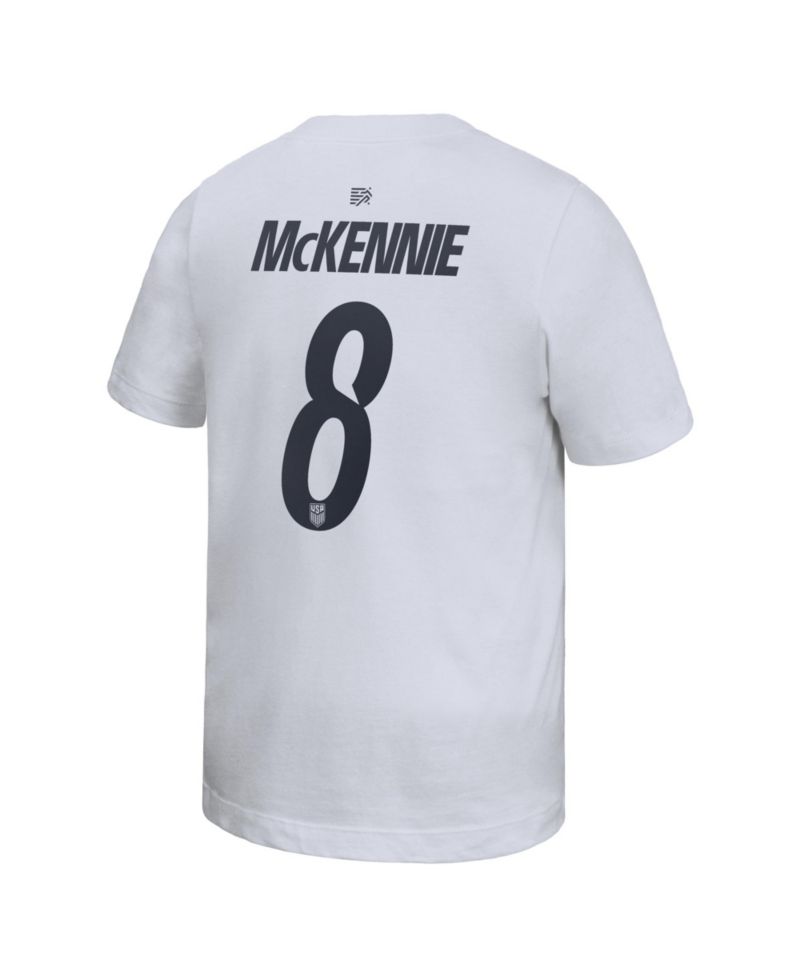 Big Boys and Girls Weston McKennie White USMNT Home Player Name & Number T-Shirt
