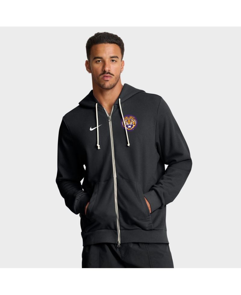 Men's Black LSU Tigers 2025 Sideline Performance Full-Zip Hoodie