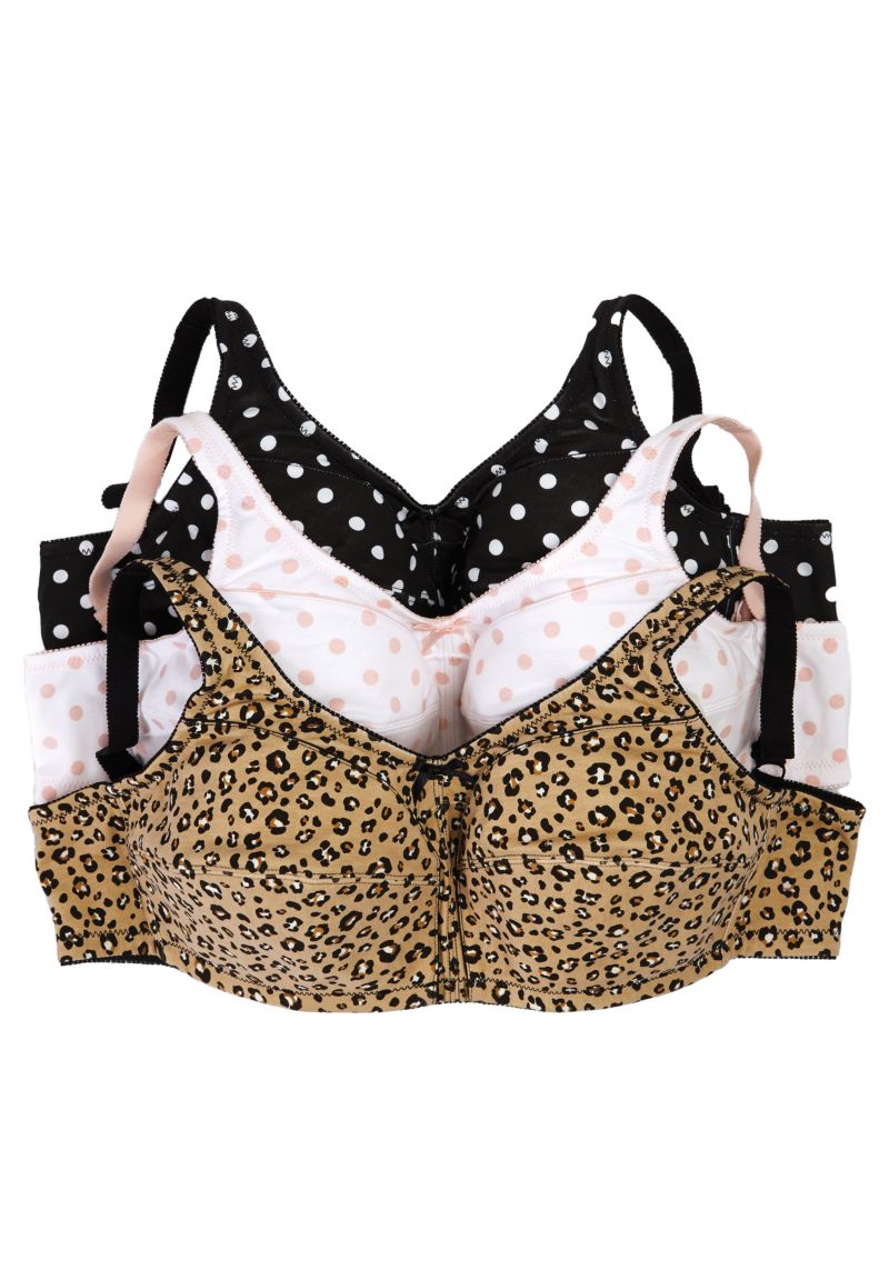 Women's 3-Pack Wireless Light Support Cotton Bra