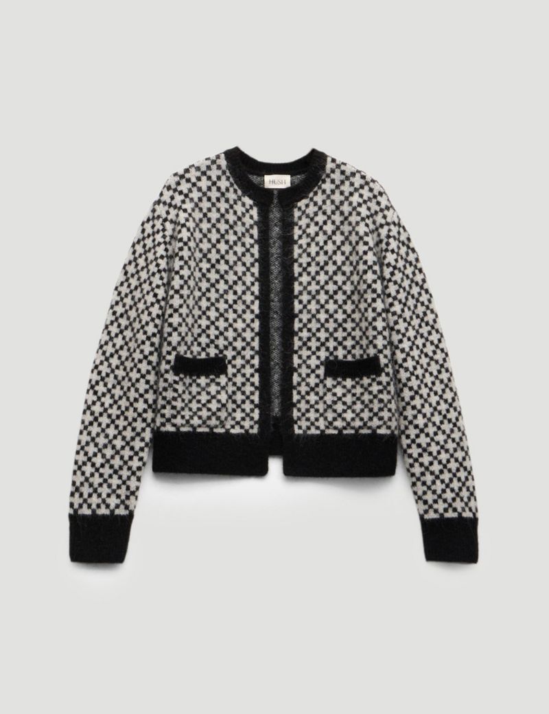 Women's Jacquard Wool Edge To Edge Cardigan
