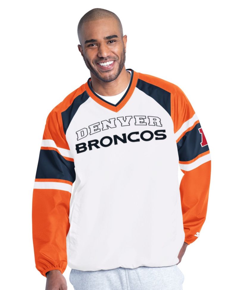 Men's Denver Broncos Infield Play Raglan Sleeve V-Neck Pullover Sweatshirt