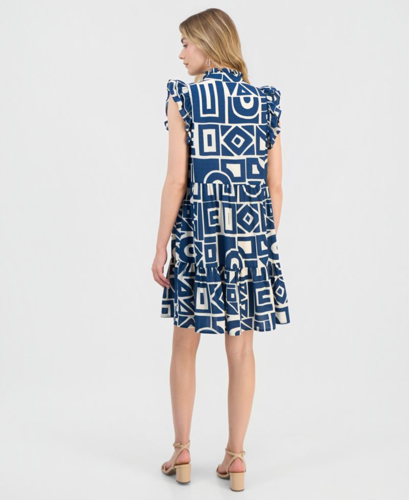 Petite Ruffled Tiered Shift Dress