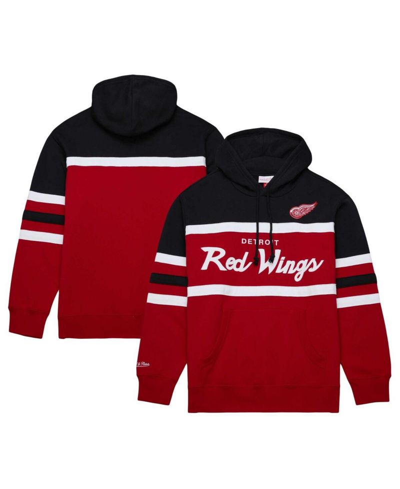 Men's Red, Black Detroit Red Wings Head Coach Pullover Hoodie
