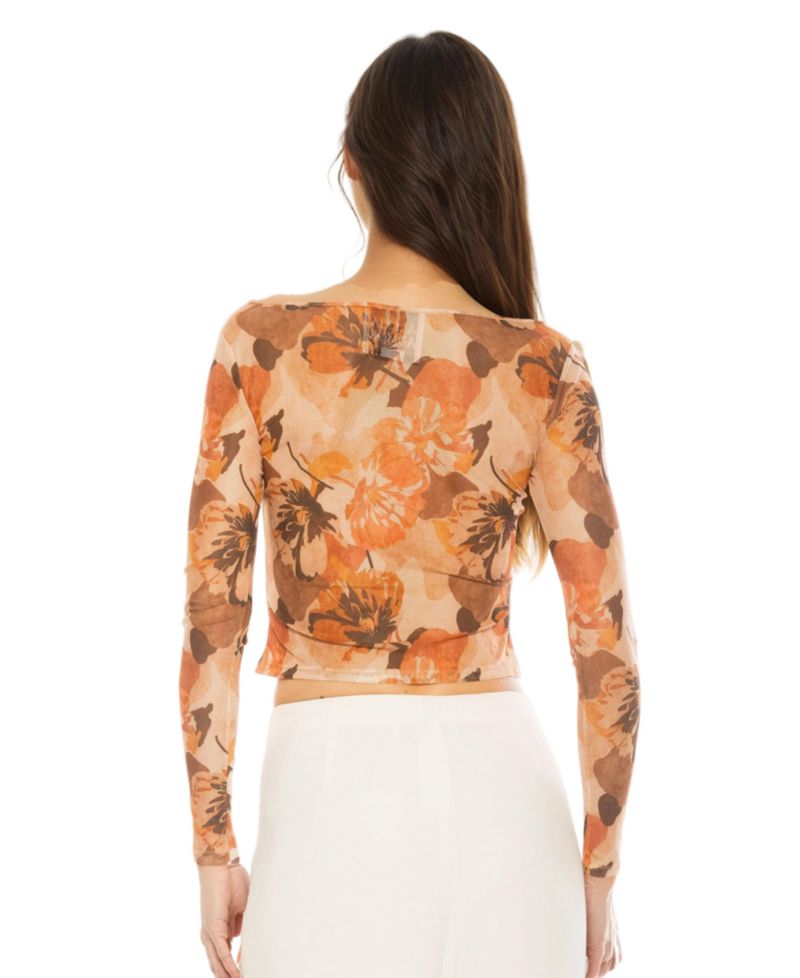 Women's Opal Boatneck Sheer Mesh Top