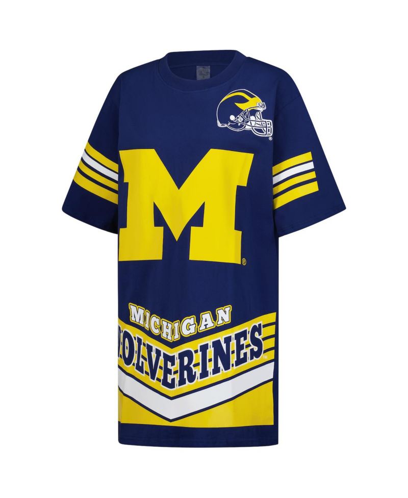 Women's Navy Michigan Wolverines Perfect Score Mini T-Shirt