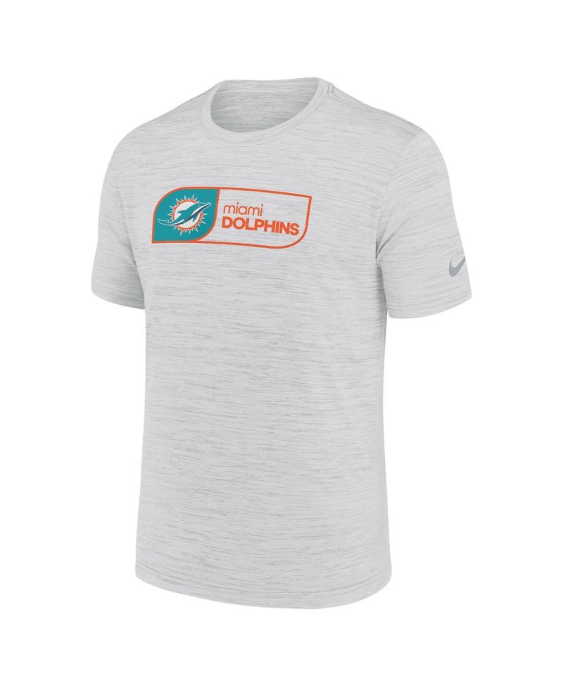 Men's White Miami Dolphins Big & Tall Velocity Jock Tag Performance T-Shirt